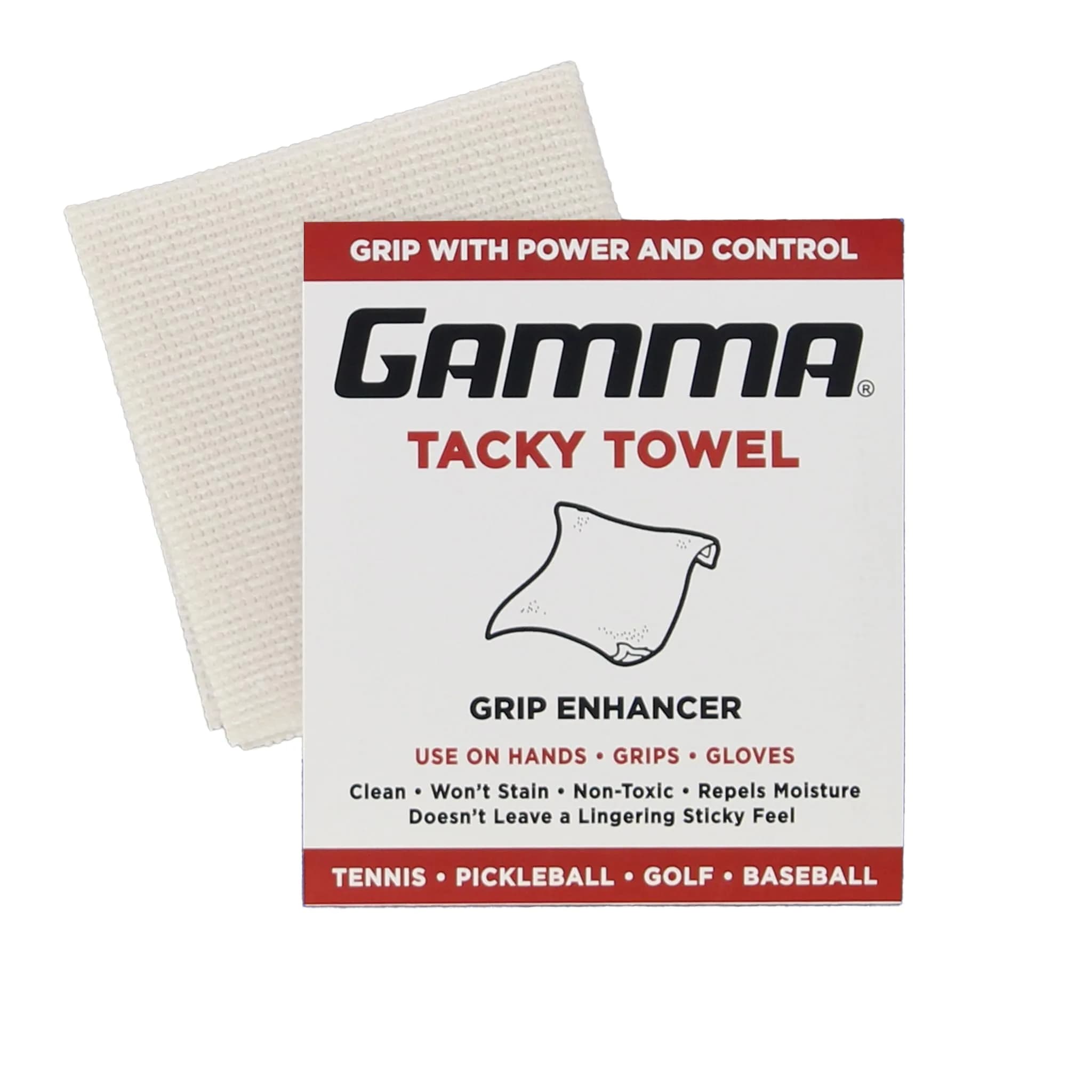 Gamma Tacky Towel for Tennis & Pickleball | Grip Enhancer for Sweaty Hands | Pocket-Sized Control Aid — Multicolor