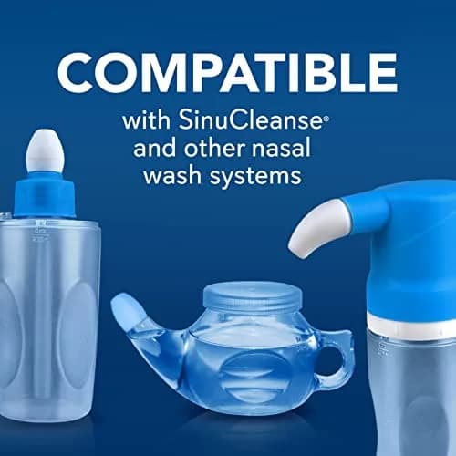 SinuCleanse 100 Pre-Mixed Saline Packets for Sinus Rinse Systems | All-Natural, Pharmaceutical Grade & PH Balanced Saline Packets for Neti Pots & Nasal Wash Systems, Made in USA thumbnail 3