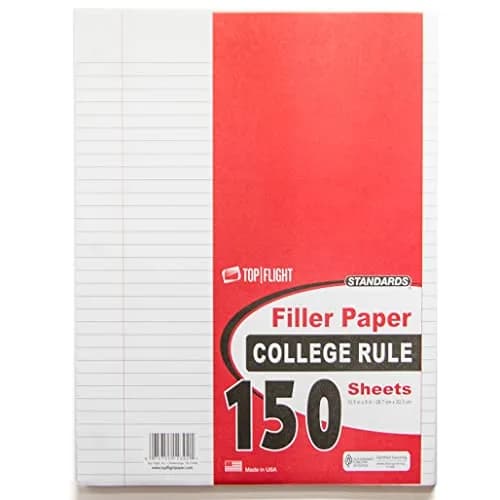 Top Flight Filler Paper College Rule 150 Sheets | 21.6 x 27.9 cm (8.5 x 11 Inches) thumbnail 1