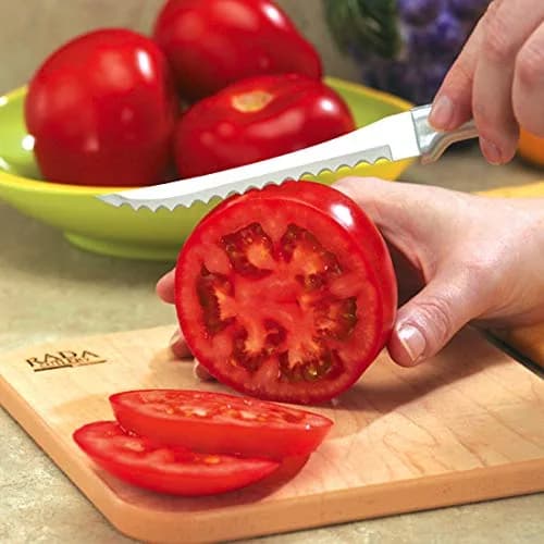 RADA Tomato Slicer Knife (R126), Silver, Pack of 6 | Effortless Tomato Slicing with Dual-Serrated Blade thumbnail 5