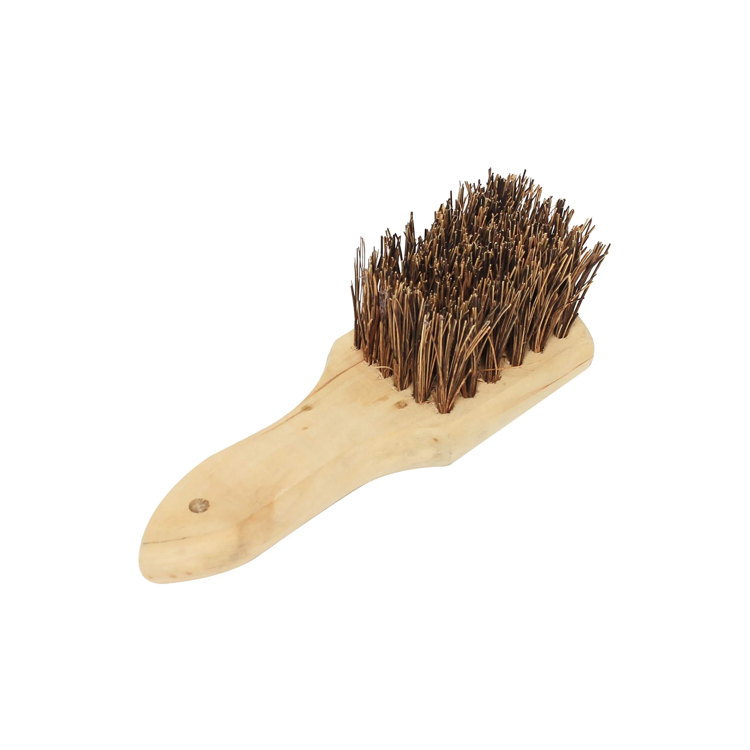 Thunder Group Palmyra Wok Brush with Wooden Handle, 8-Inch (20 cm) | Durable Natural Bristles for Efficient Cleaning