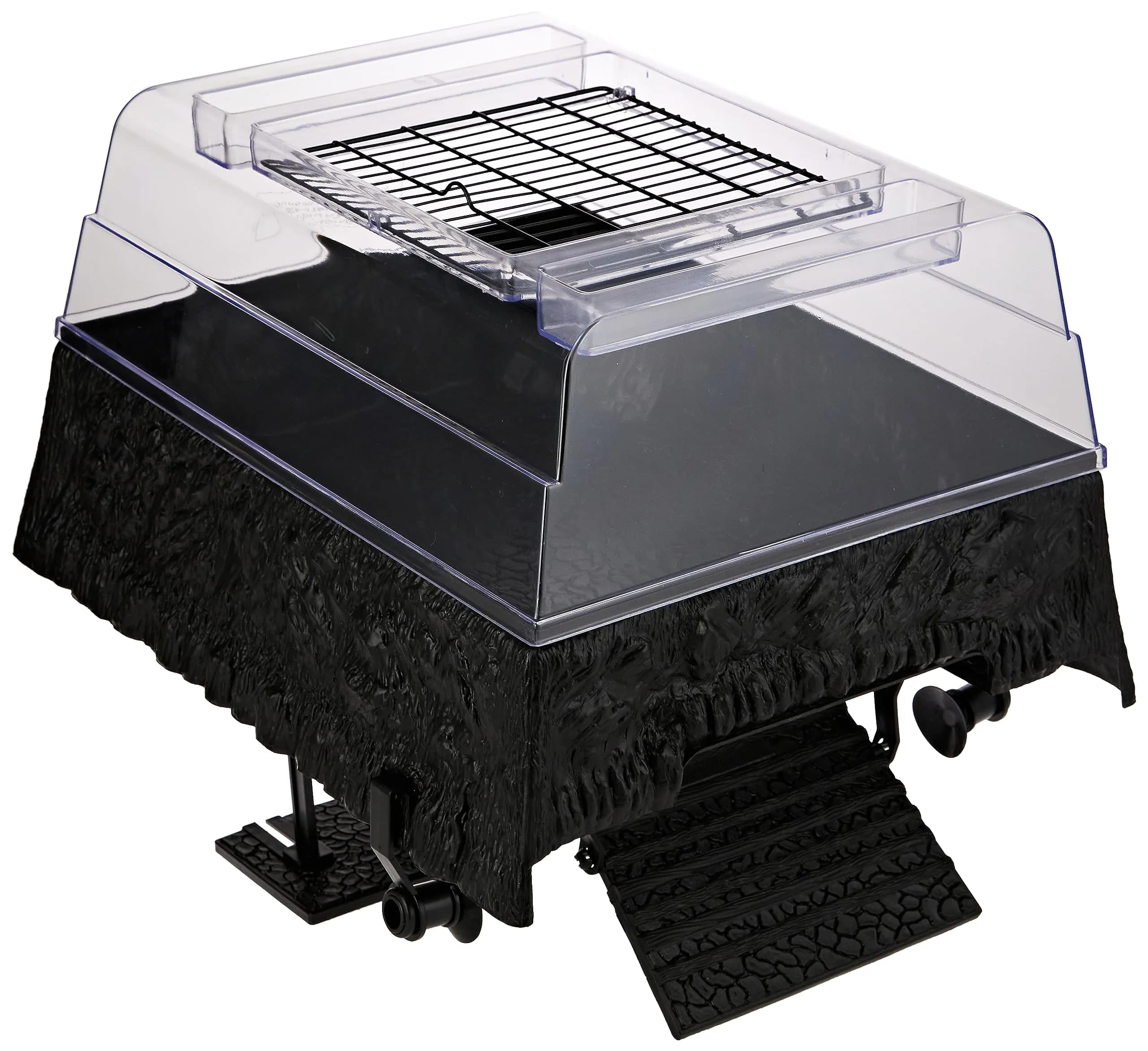 Penn-Plax Reptology Turtle Topper – Above Tank Basking Platform for 55 Gallon Tanks, Black - main product image