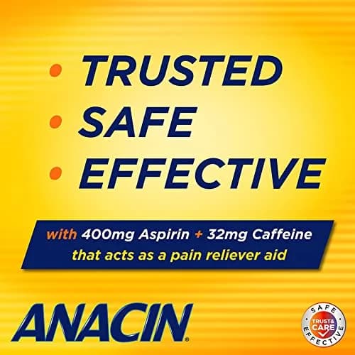 ANACIN Aspirin & Caffeine Tablets 300 Count | Fast Headache & Pain Relief thumbnail 6