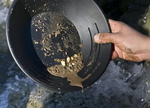 SE 10” Black Plastic Gold Pan with Riffles | Lightweight Prospecting Tool thumbnail 2