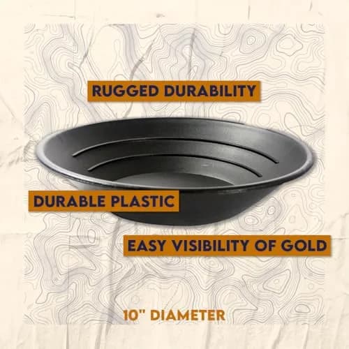SE 10” Black Plastic Gold Pan with Riffles | Lightweight Prospecting Tool thumbnail 3