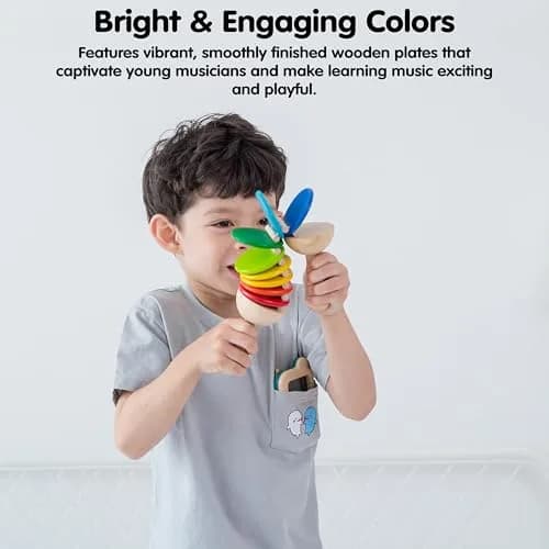 PlanToys Wooden Clatter Toy Montessori Sound & Rhythm Baby Sensory Gift | Eco-Friendly Wooden Musical Toy for Infants thumbnail 6
