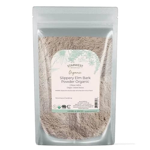 Starwest Botanicals Organic Slippery Elm Bark Powder 113g (4 oz) | USDA Organic, Non-GMO, Kosher Certified thumbnail 1