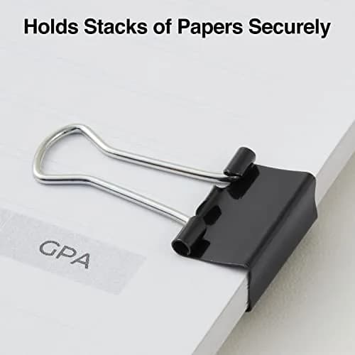 STAPLES Small Binder Clips 0.38" Capacity, Black, 144 Pack | Tempered Steel Construction for Documents & Office Use thumbnail 4