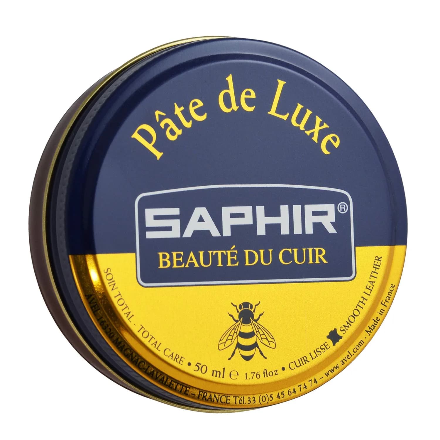Saphir Pâte de Luxe Wax Shoe Polish 50ml (1.7 Fl Oz) | Natural Shine & Protection for Smooth Leather — Light Brown / 50 ml