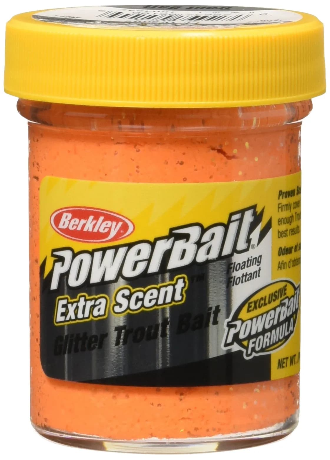 Berkley PowerBait Glitter Trout Bait, Fluorescent Orange, 1.75 oz | Irresistible scent & easy moldability
