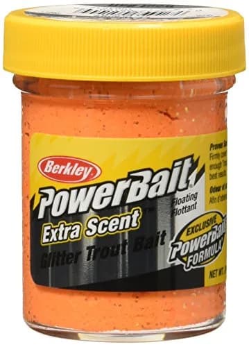 Berkley PowerBait Glitter Trout Bait, Fluorescent Orange, 1.75 oz | Irresistible scent & easy moldability thumbnail 1