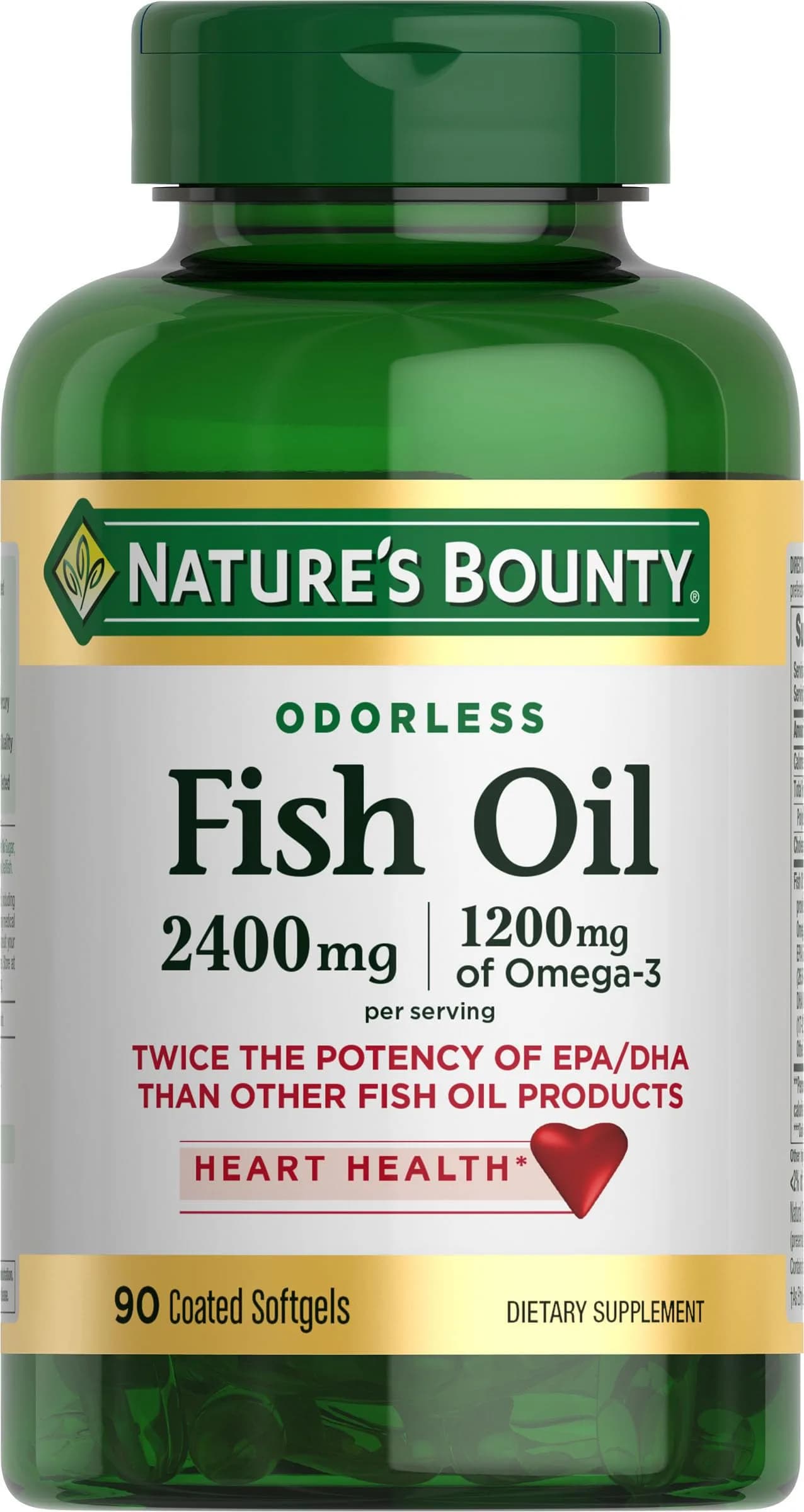 Nature's Bounty Odorless Fish Oil 1200mg Omega-3 90 Count - main product image