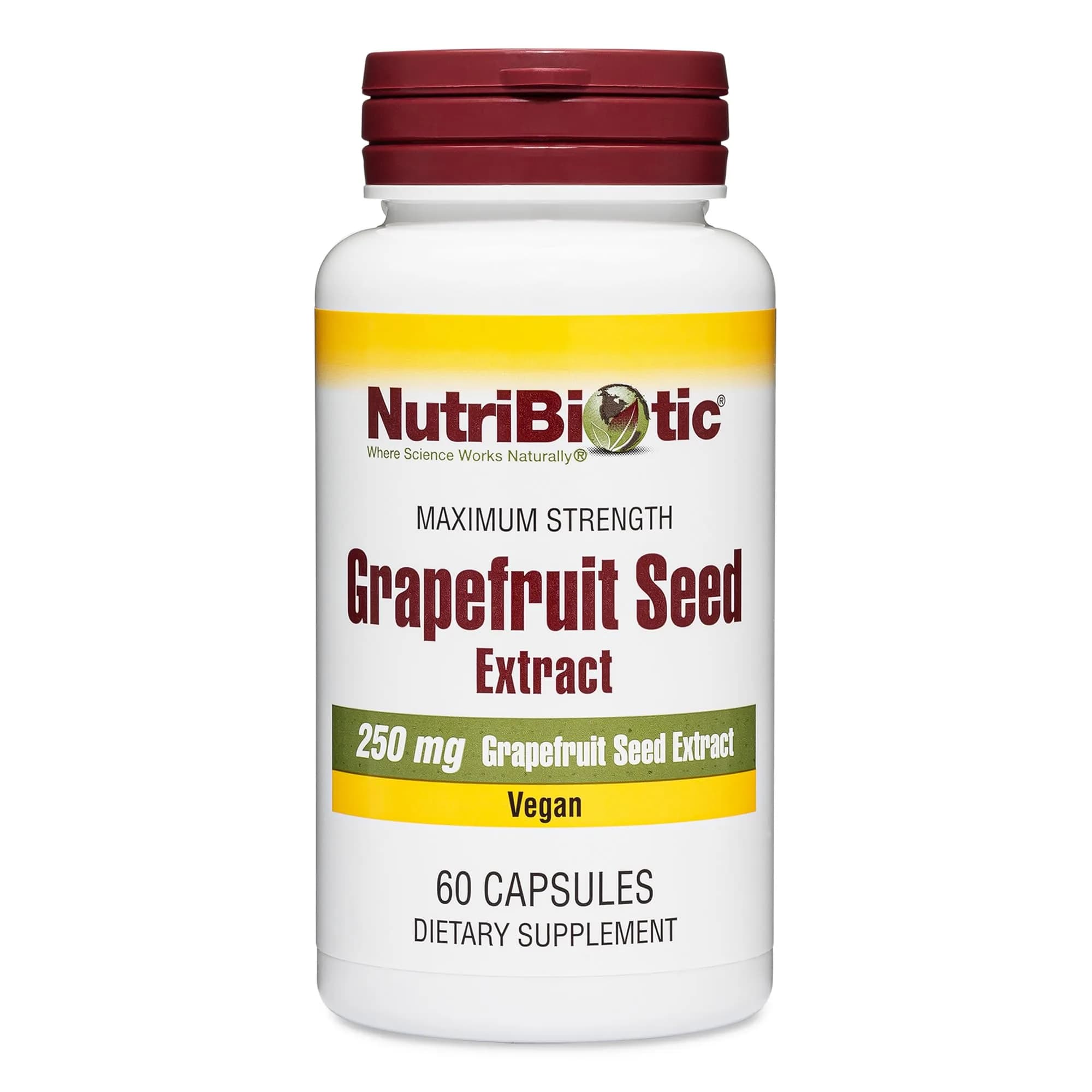 NutriBiotic Grapefruit Seed Extract Capsules 250 mg 60 Count | Maximum Strength with Bioflavonoids