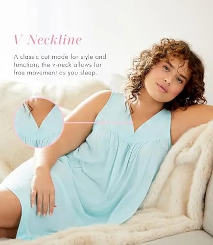 Exquisite Form Vanity Fair Women's Colortura Short Gown,Azure Mist,X-Large | All-Season Sleepwear with Floral Embroidery thumbnail 2