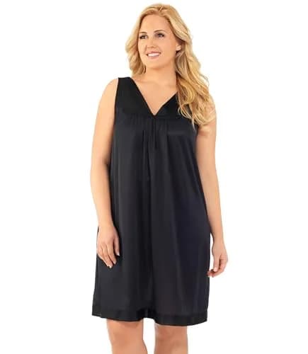 Exquisite Form Nightgown_Nightshirt Mid Rise Sleeveless Nylon Black X-Large | All-Season Comfort thumbnail 1