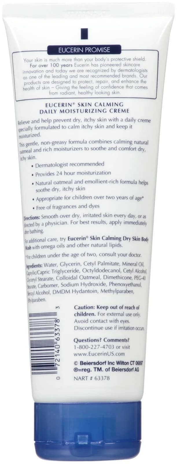 Eucerin Skin Calming Fragrance Free Crème 236ml (8 Oz) | Dermatologist Tested for Dry Skin thumbnail 3