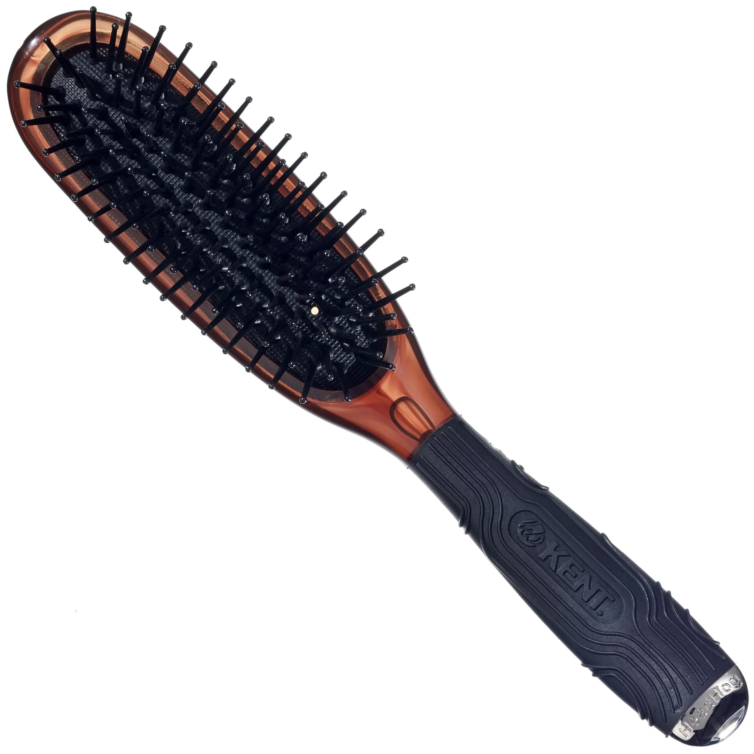 KENT HeadHog Detangler Brush with Ergonomic Rubber Grip, Anti-Static Nylon Bristles | 2.27 kg (5 lb)