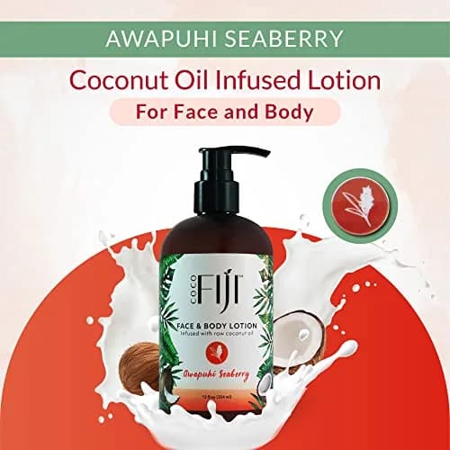 Organic Fiji Coconut Oil Infused Face & Body Lotion 12 oz | Deep Moisturizer for Sensitive Skin thumbnail 4
