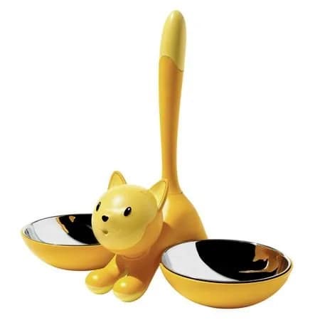 Alessi Tigrito Cat Bowl Black with Stainless Steel Insert | Designer Miriam Mirri thumbnail 4