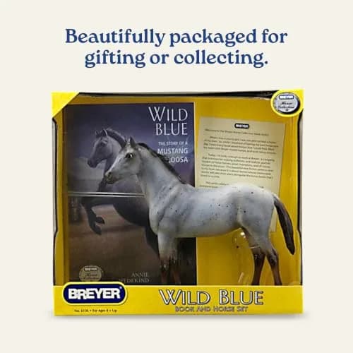 Breyer Classics Wild Blue Horse Toy Set with Book 1:12 Scale | Educational & Collectible thumbnail 7
