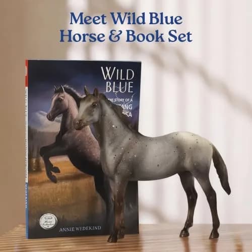 Breyer Classics Wild Blue Horse Toy Set with Book 1:12 Scale | Educational & Collectible thumbnail 8