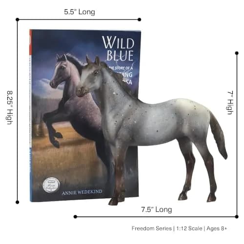 Breyer Classics Wild Blue Horse Toy Set with Book 1:12 Scale | Educational & Collectible thumbnail 2