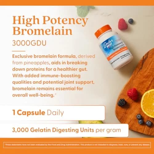 Doctor's Best Bromelain Supplement 500 mg 90 Veg Caps | Proteolytic Digestive Enzyme for Joint Health & Digestion Support thumbnail 2