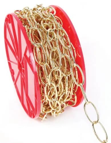 Koch Trade Size #10 Brass Decorator Chain 50ft | Up to 45 lbs WLL, Rust-Resistant