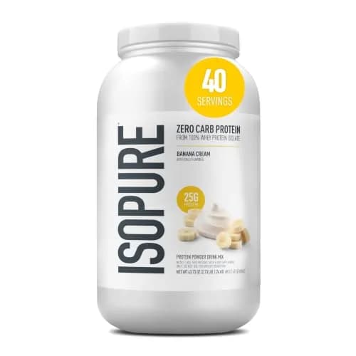 Isopure Zero Carb 100% Pure Whey Isolate Protein Powder Banana Cream 3lb (1.36kg) | 25g Protein Per Serving thumbnail 3
