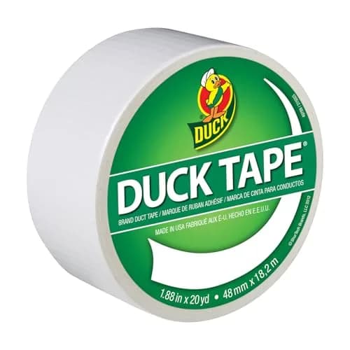 Duck White Single Roll Duct Tape 1.88" x 20 yd (156 g) | Heavy Duty Adhesive for Repairs & Crafts thumbnail 1