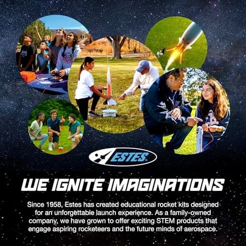 Estes Athena Rocket-Building Kit for Ages 10+ | Ready-to-Fly Model Rocket with Parachute (17 in / 43 cm, Blue) thumbnail 7