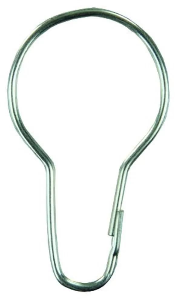 JR Products Metal Shower Curtain Rings - Pack of 12 | Zinc Plated Steel for Durability - main product image