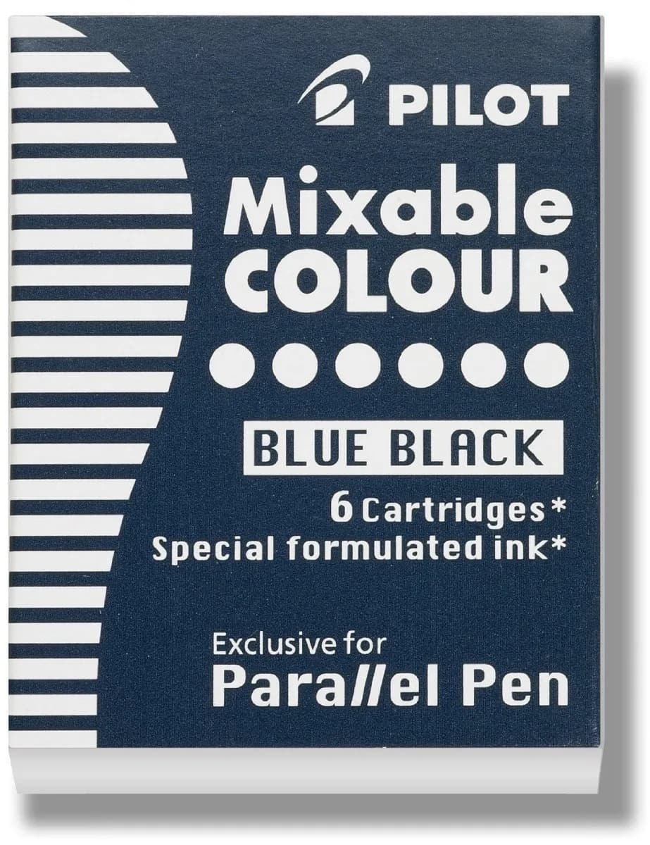 PILOT Parallel Mixable Color Ink Refills for Calligraphy Pens, Blue Black, 6-Pack | Smooth Ink Flow — Blue