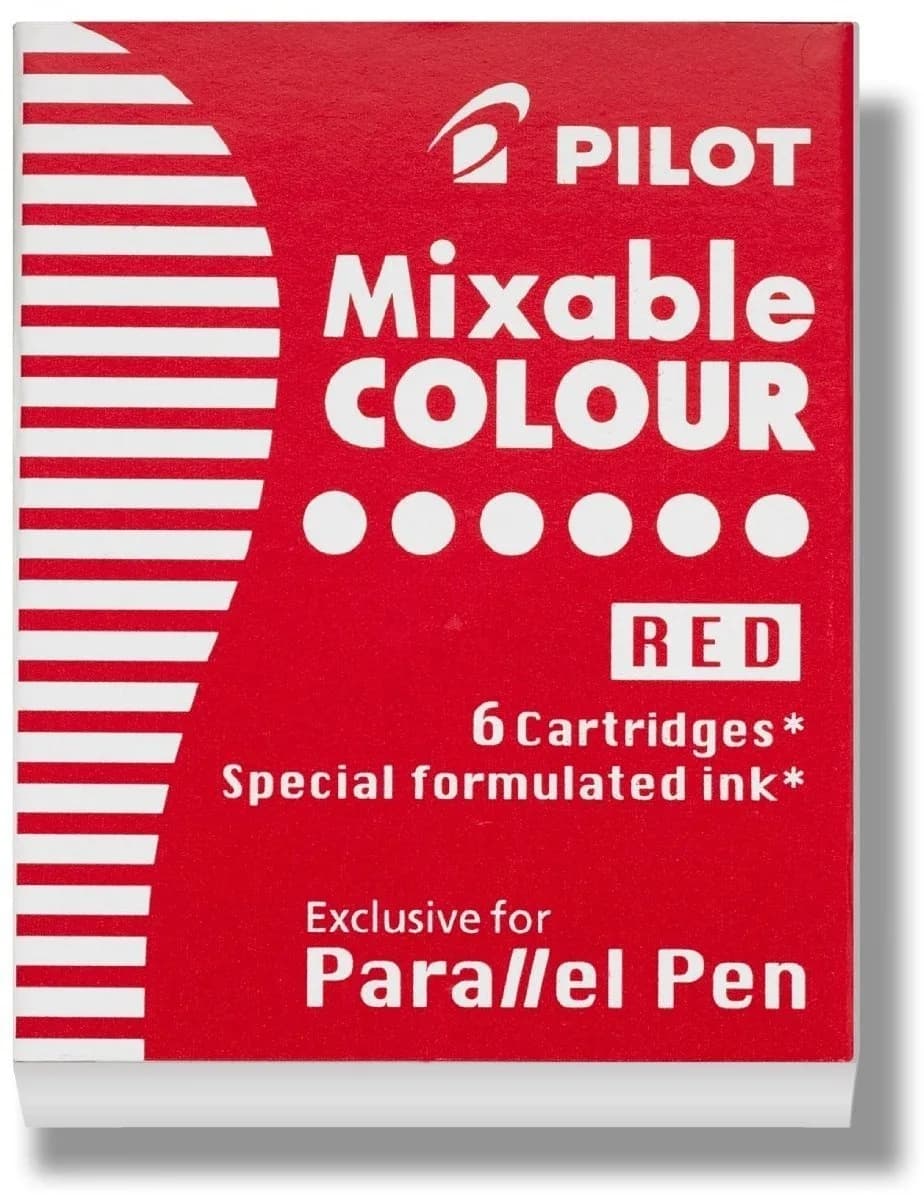 PILOT Parallel Mixable Color Ink Refills Red 6-Pack (156 g) | Authentic USA Import for Calligraphy Pens
