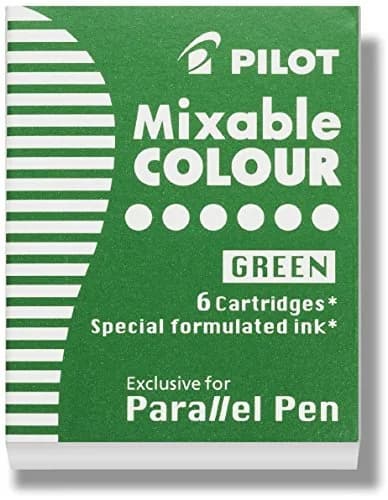 PILOT Parallel Mixable Color Ink Refills for Calligraphy Pens, Green, Pack of 6 thumbnail 1
