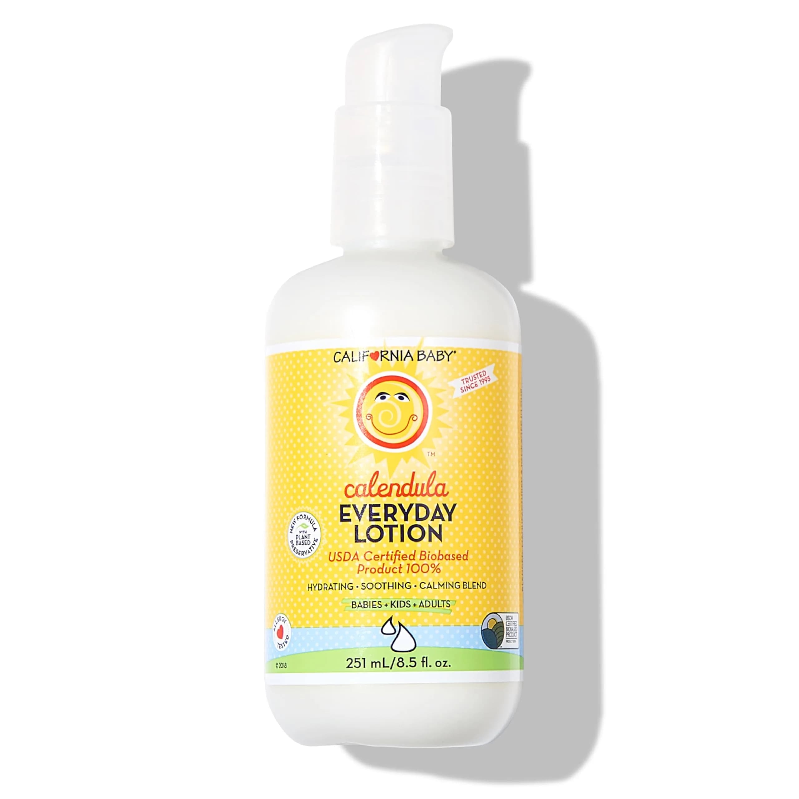 California Baby Calendula Lotion | 19 oz (562 ml) | USDA Certified 100% Plant-Based Moisturizer for Sensitive Skin — 8.5 Fl Oz
