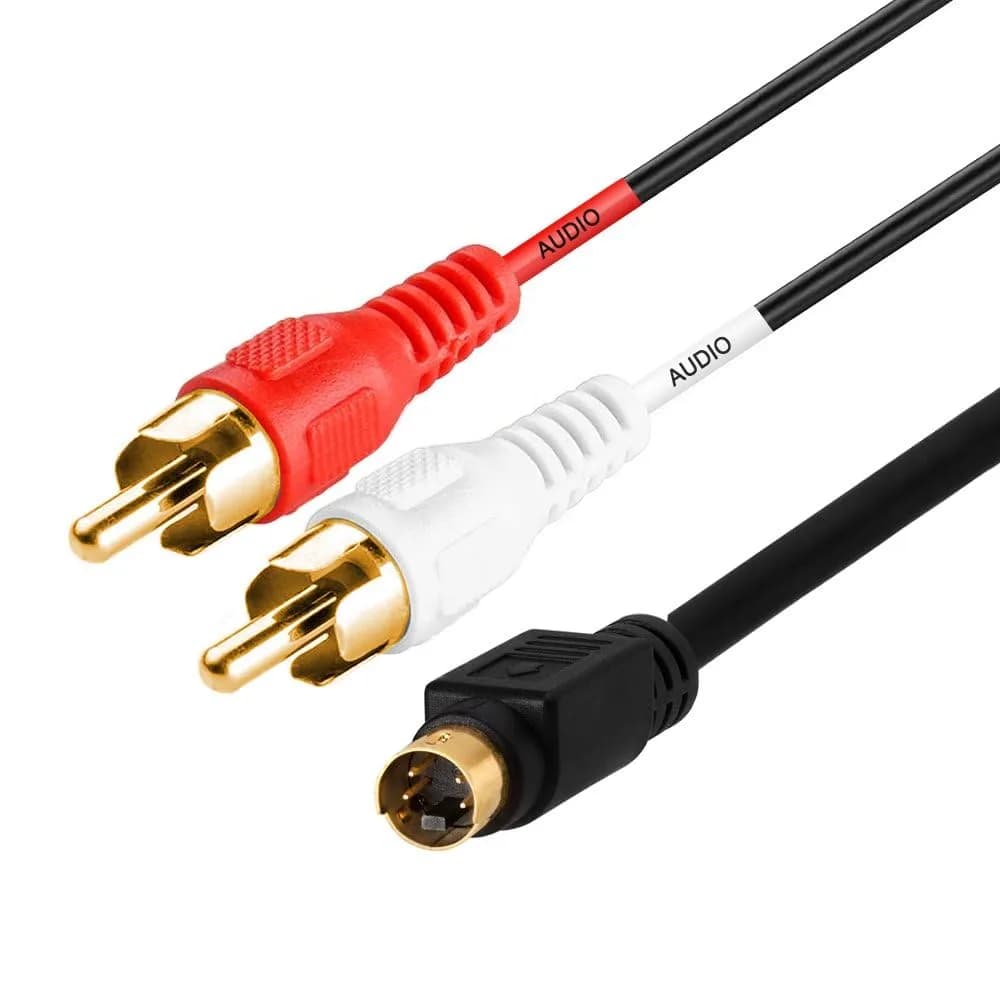 Cmple S Video Cable 6 ft SVHS 4-PIN Video Cable Mini Din S-Video Cord for Home Theater, Camcorder, DSS Receiver, DVD Player- Black | Low Signal Loss — Black / 75FT