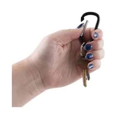 Advantus D-Shape Carabiner Key Chains, Black, 10-Pack | 2.5 inch (6.35 cm) Aluminum Utility Clips thumbnail 10