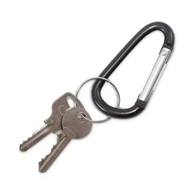 Advantus D-Shape Carabiner Key Chains, Black, 10-Pack | 2.5 inch (6.35 cm) Aluminum Utility Clips thumbnail 4