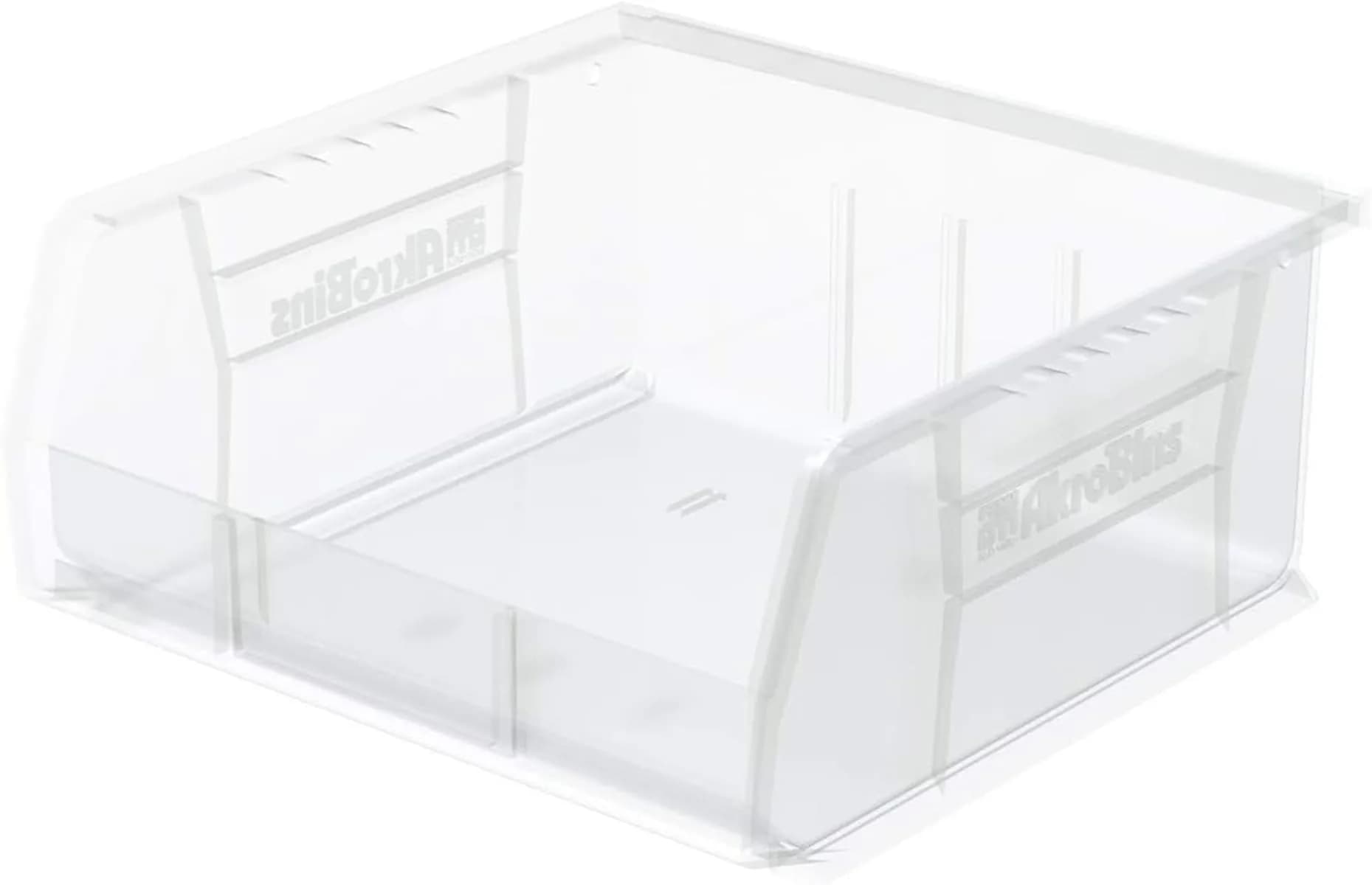 Akro-Mils 30235 AkroBins Plastic Storage Bins, 11"x11"x5", Clear, 6-Pack | Heavy-Duty Stackable Organizer - main product image