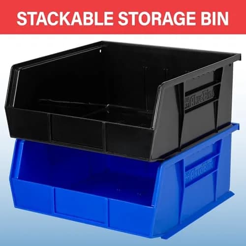 Akro-Mils 30235 AkroBins Plastic Storage Bins, 11"x11"x5", Clear, 6-Pack | Heavy-Duty Stackable Organizer thumbnail 4