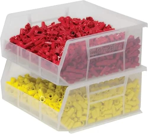 Akro-Mils 30235 AkroBins Plastic Storage Bins, 11"x11"x5", Clear, 6-Pack | Heavy-Duty Stackable Organizer thumbnail 8