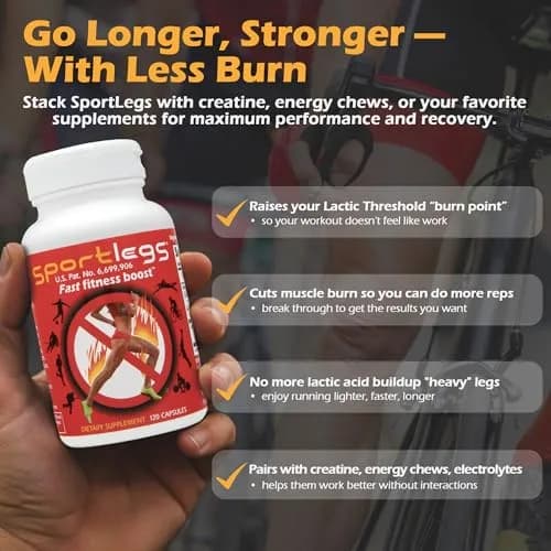 SPORTLEGS Lactate Fuel Pre-Workout Training Aid 120 Count | Supports Efficient Lactate Use for Endurance thumbnail 4