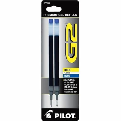 Pilot G2 Gel Ink Refills Bold Point 1 mm Blue 2 Count | Smooth Ink Flow for Daily Writing thumbnail 1