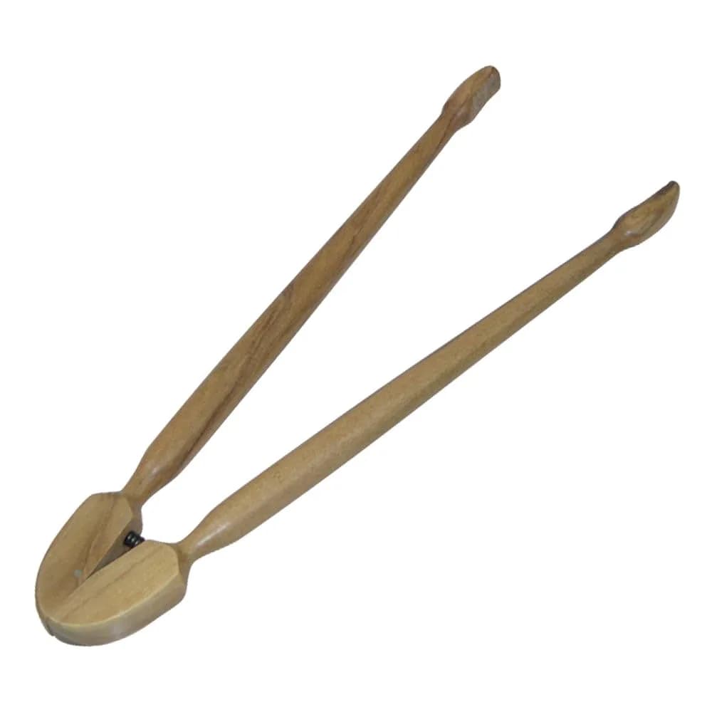 Berard French Olive-Wood Handcrafted Tongs 25 cm (9.8 inches) | Artisan Kitchen Utensil — Brown