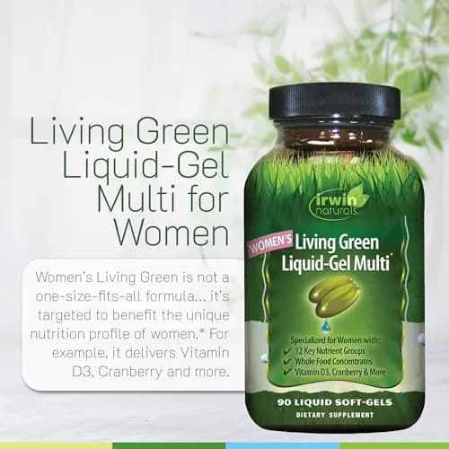 Irwin Naturals Women’s Living Green Liquid-Gel Multivitamins | 90 Softgels for Women’s Wellness & Energy thumbnail 5