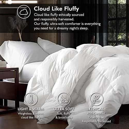 EGYPTIAN BEDDING Queen Size Comforter 90"x90" | Ultra Soft, Breathable, All Season (70-120 chars) thumbnail 5