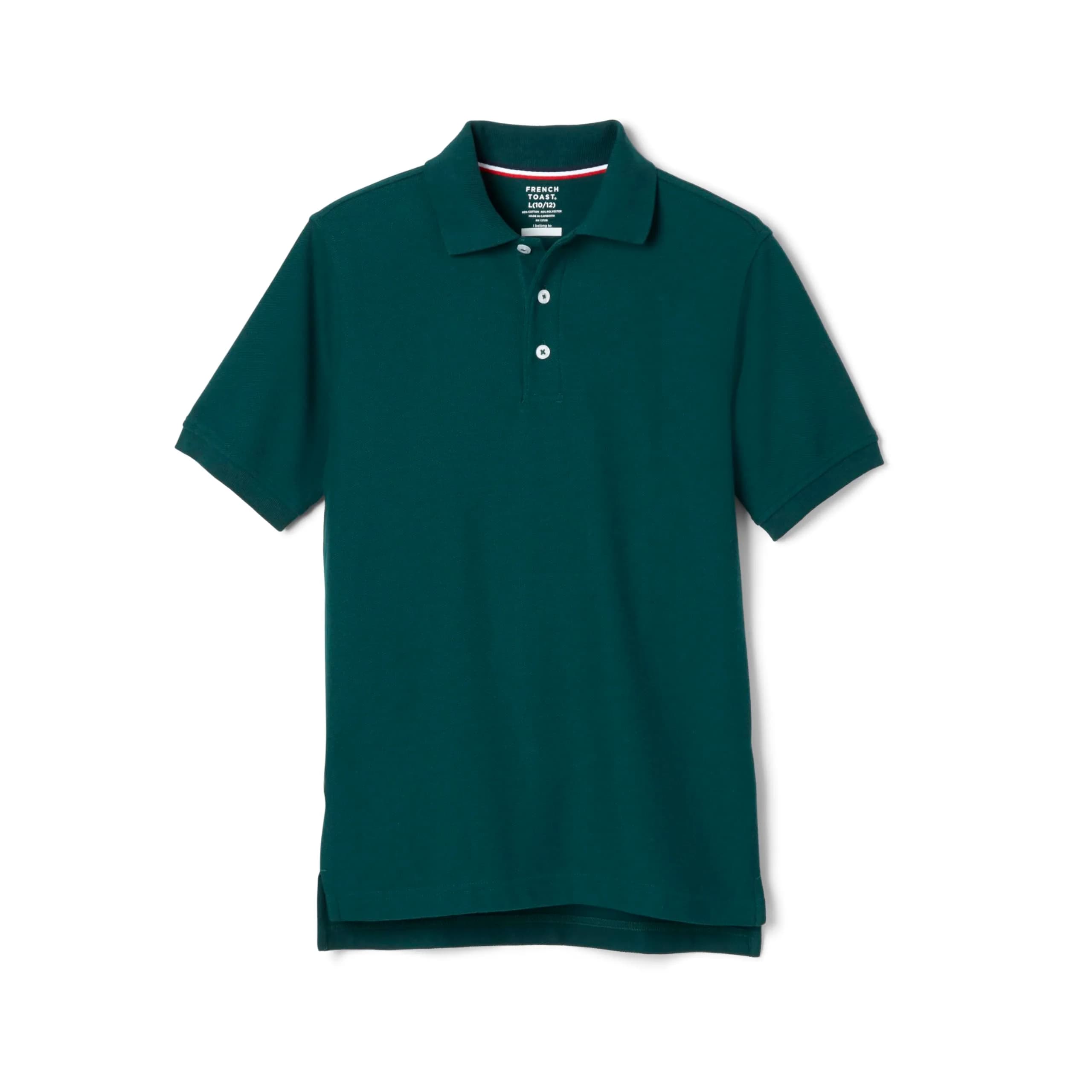 French Toast Kids Short Sleeve Pique Polo Shirt, Hunter Green, 3T | Breathable & Wash-Resistant thumbnail 1