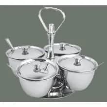 Winco 3-Unit Relish Server Medium Stainless Steel | Food Safe for Buffets & Parties thumbnail 3