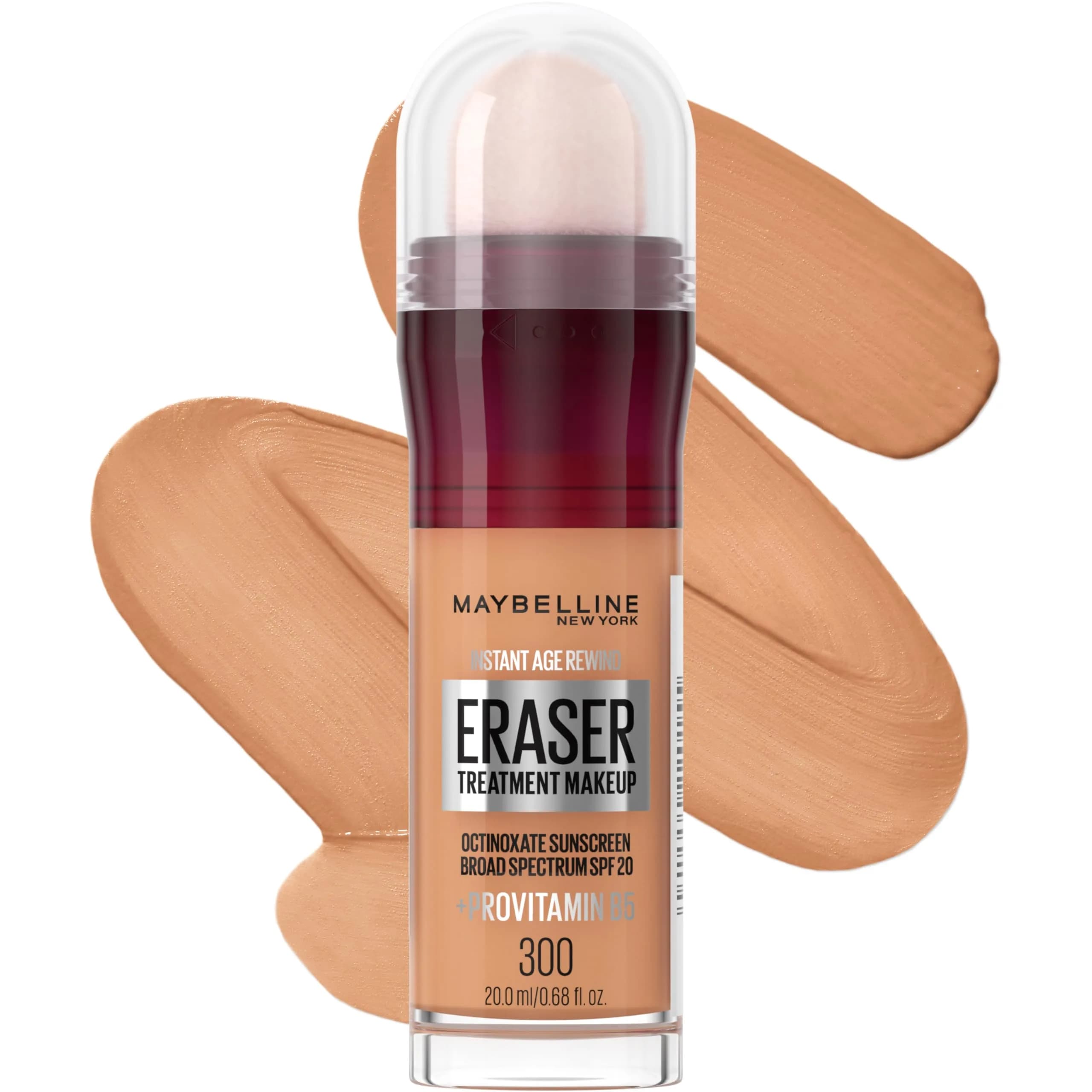 Maybelline Instant Age Rewind Eraser Foundation SPF 20 Liquid 0.68 Fl Oz (20ml) | Blurs Fine Lines & Wrinkles — 300